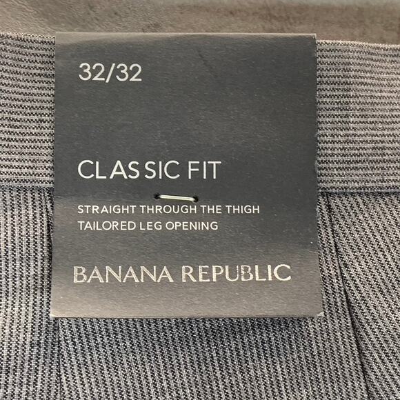 BANANA REPUBLIC Men's Grey Mini Gingham Classic-Fit Dress Pants SZ 32X32 - Picture 9 of 10